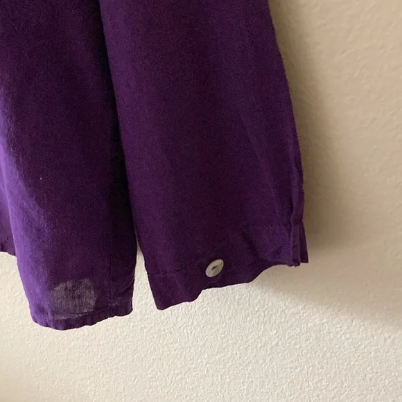 Flax  100% Linen Stand Collar Shirt - Picture 4 of 6